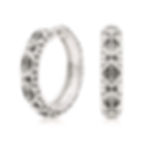 Juno hoop earrings in sterling silver on a white background