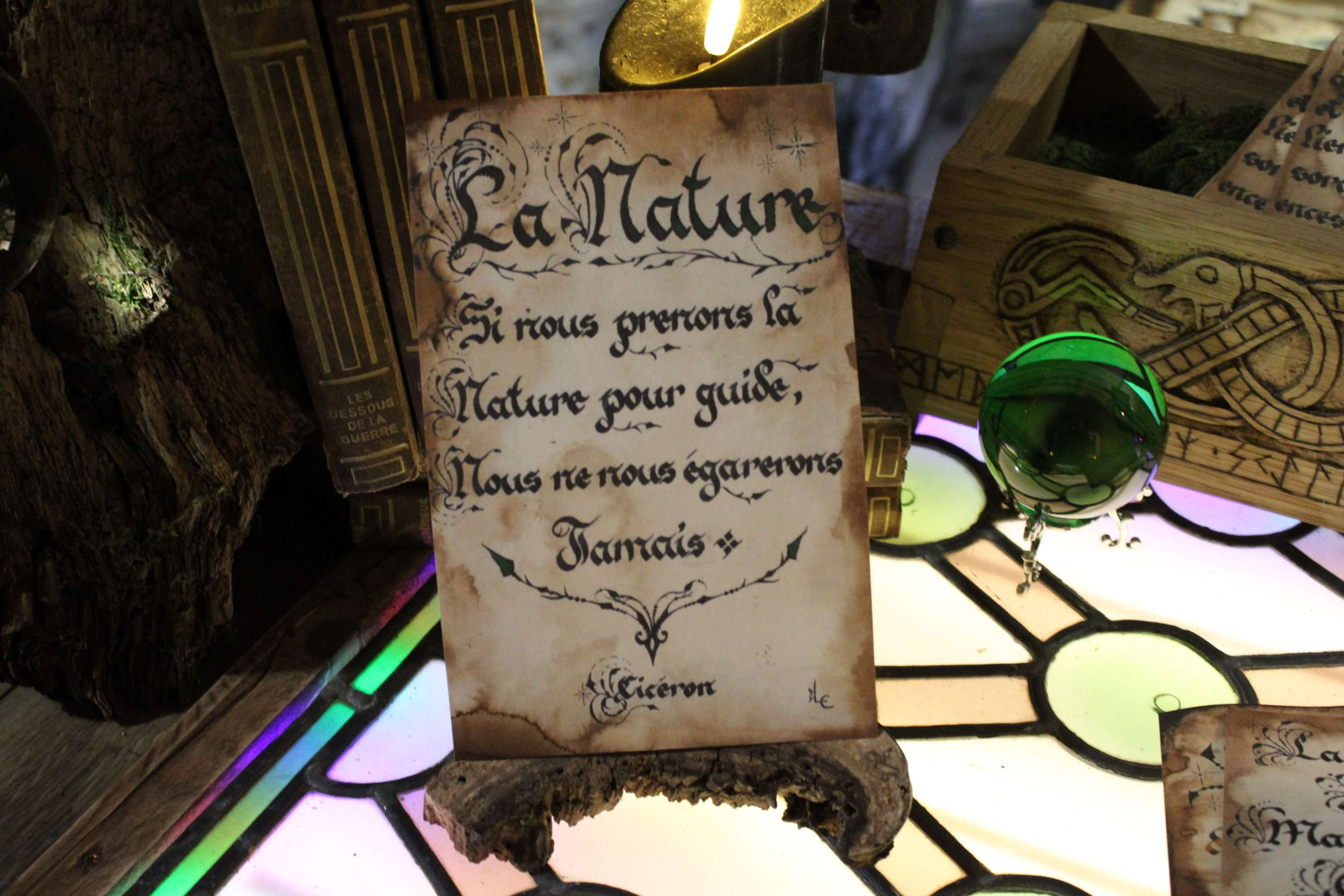 Parchemin "La Nature"-Cicéron