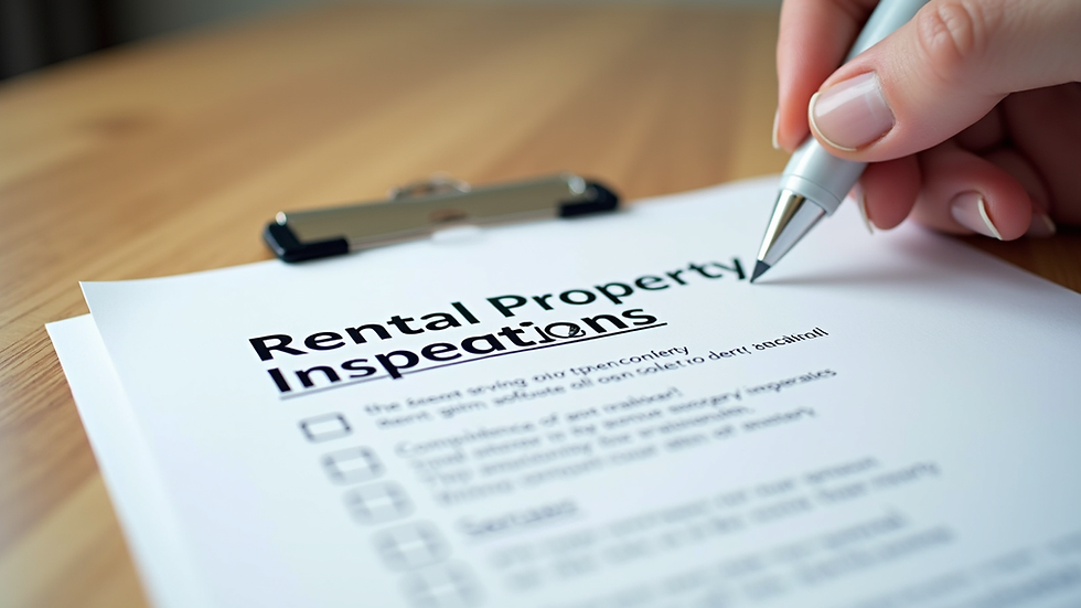 Close-up view of a rental property inspection checklist