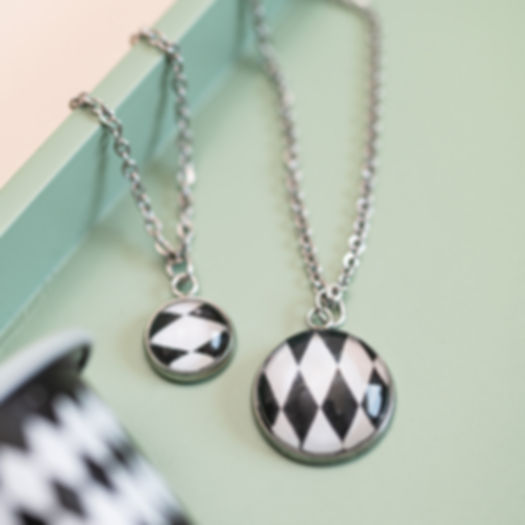 Black and White Paris Pendant Necklace, Limited Edition Collection