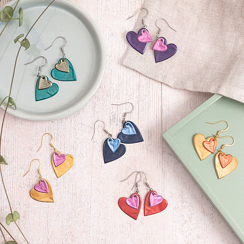 Upcycled Heart Earrings