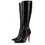 Thumbnail: Christian Louboutin LOCK KATE BOTTA 100 Leather Knee High Tall Boots Heels