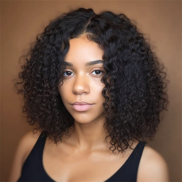 Human Hair 13x4 Lace Front Deep Curly BOB Wig - MH