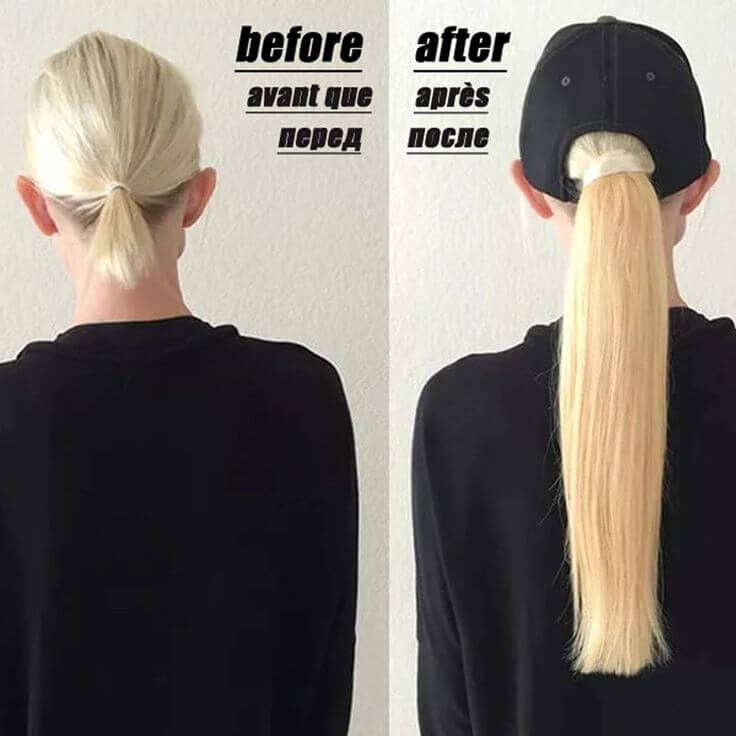 Thumbnail: 613 Blonde Straight Ponytail Human Hair Extensions - MH