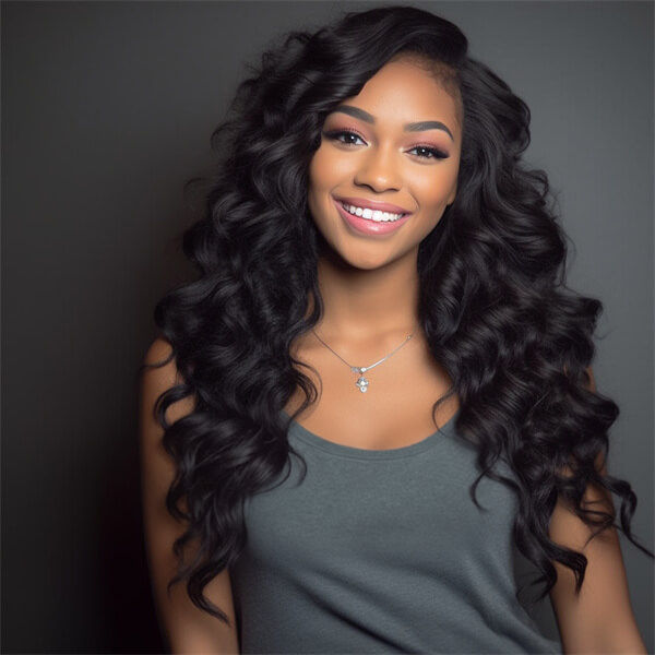 Thumbnail: Human Hair 4x4 Lace Closure Loose Wave Wig - MH