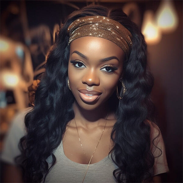 Human Hair Headband Body Wave Wig - MH