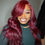 Thumbnail: Human Hair 13x4 Big Lace Full Front #99J Body Wave Wig - MH