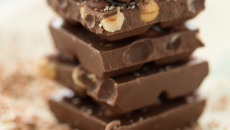 A stack of chocolate bars