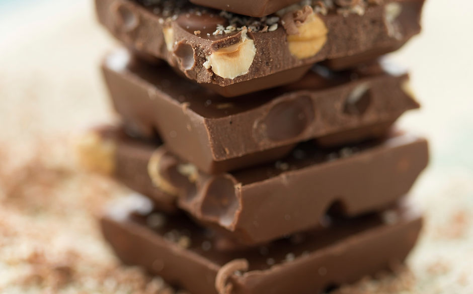 Pieces of Chocolate with Nuts
