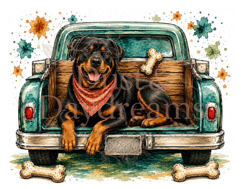 Thumbnail: Happy Rottie in the Truck Bed Tumbler - Pet Lovers Collection