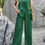 Thumbnail: Two Pieces Sleeveless Solid Wide Leg Sets