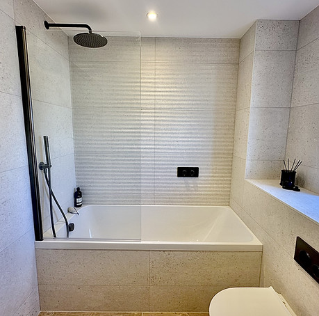 Contemporary bathroom design with Aqualla Gunmetal Grey brassware