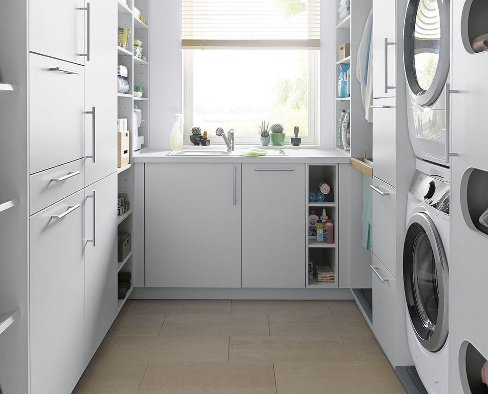 White Schuller utility room