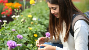 Student in the garden