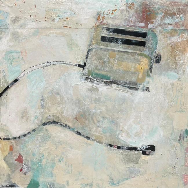 “Toasted” 80x80cm mixed media