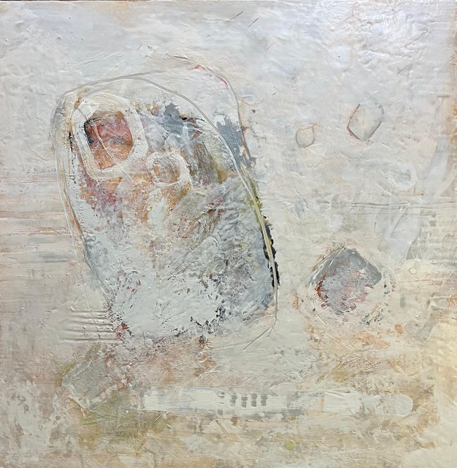 Lay It On The Line
100cm x 100cm
Encaustic Oil and Pastel on Wood