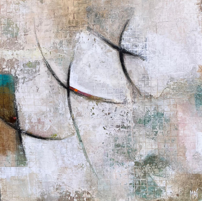Cross My Heart 60x60 mixed media 
