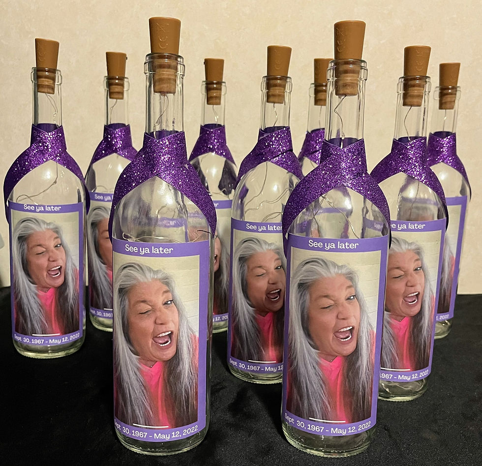 Thumbnail: Custom memorial glass bottle lamp