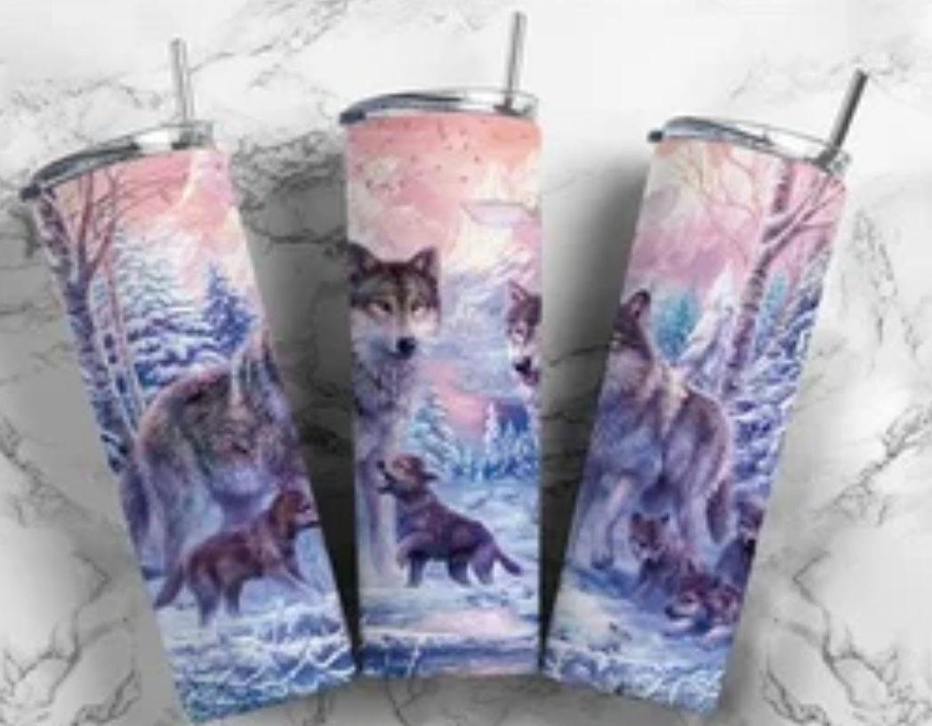 20oz wolf tumbler 