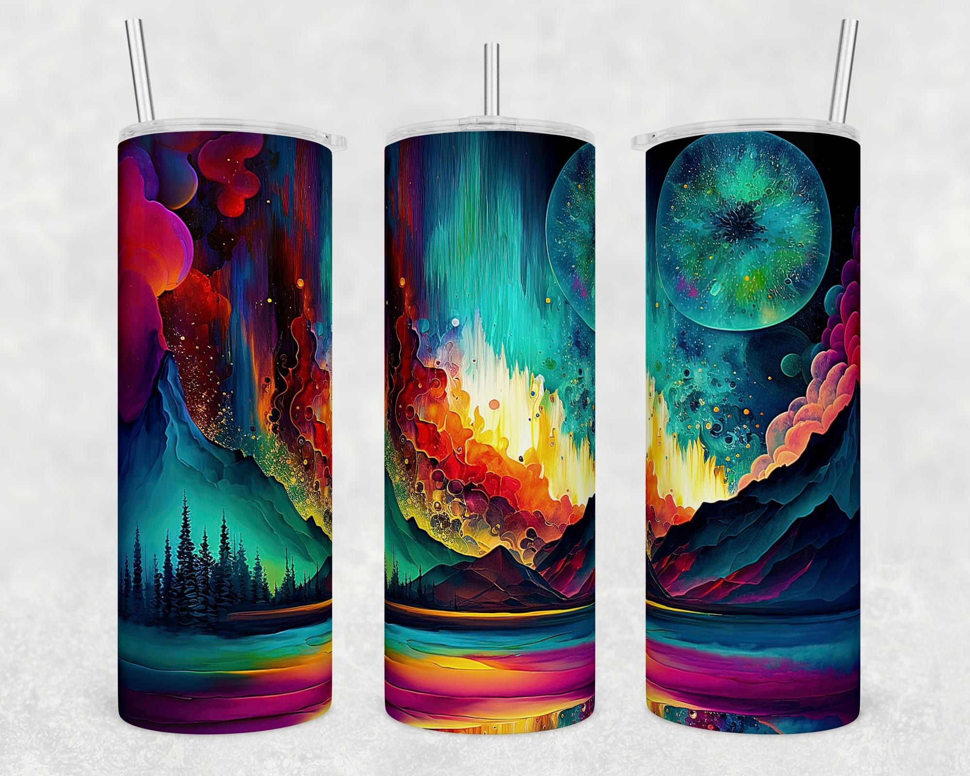 Northern light’s alcohol ink tumbler