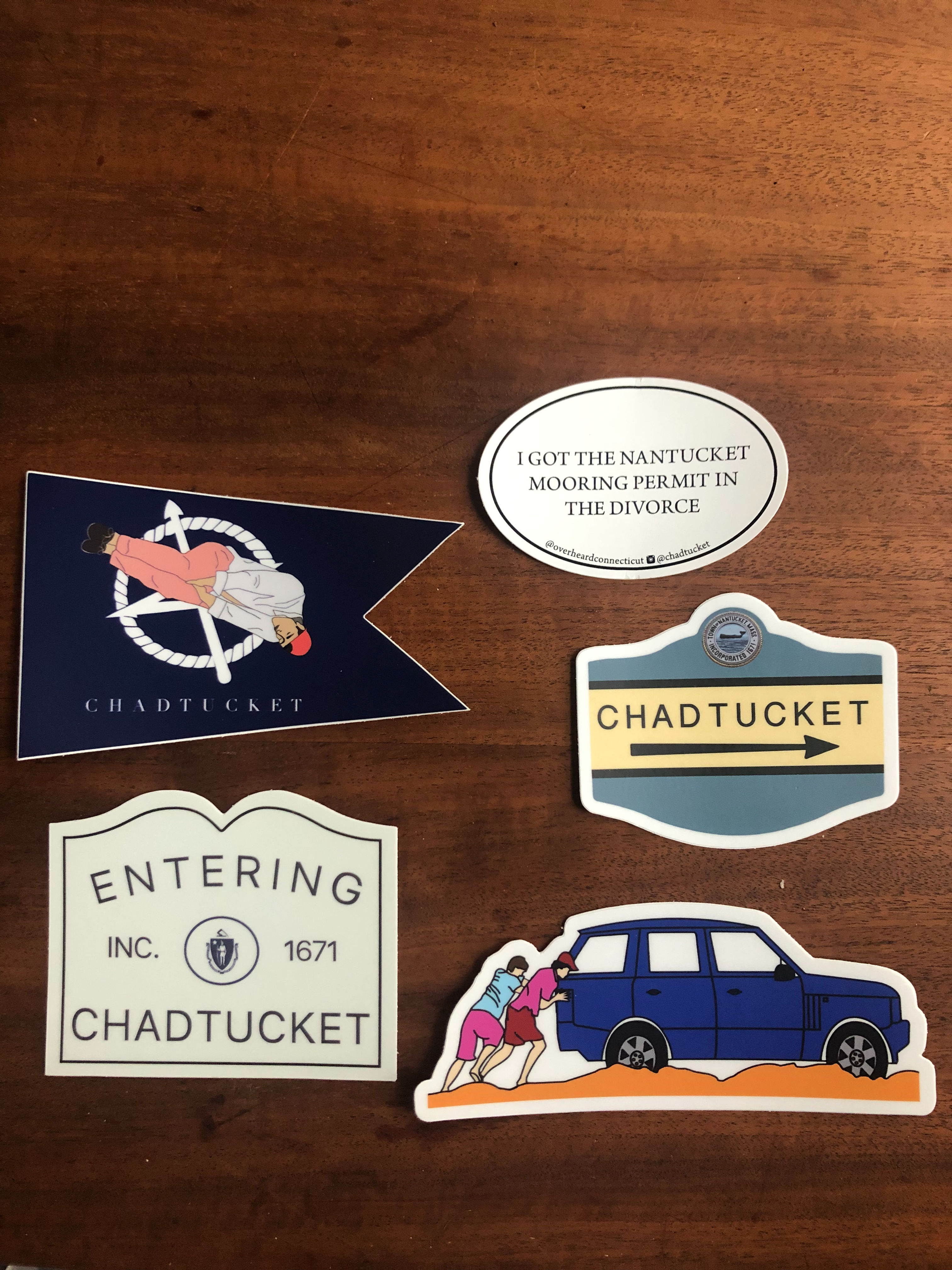 5 stickers (1 of each)