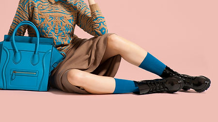 black shoes blue socks