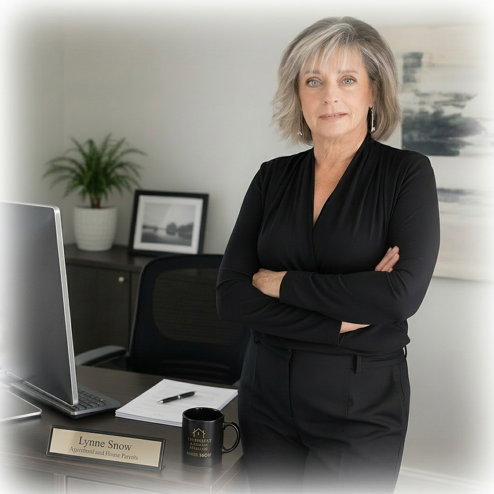 Portrait photo of a professional middle-aged woman standing confidently in an office