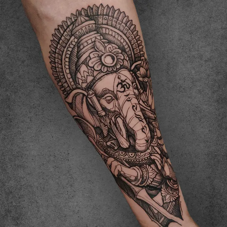 Intricate geometric mandala tattoo by Anmol Kohli at Aliens Tattoo
