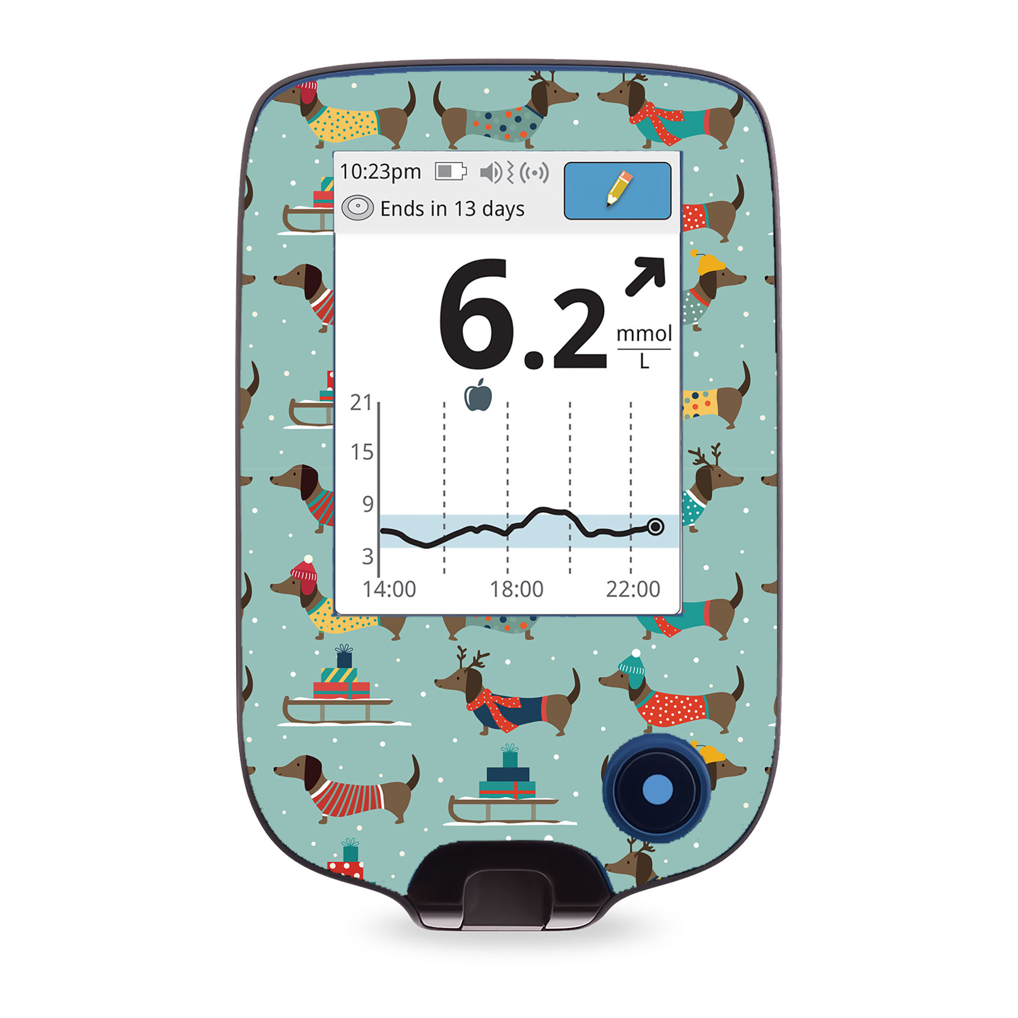 Festive Dachshund | Freestyle Libre Scanner Sticker