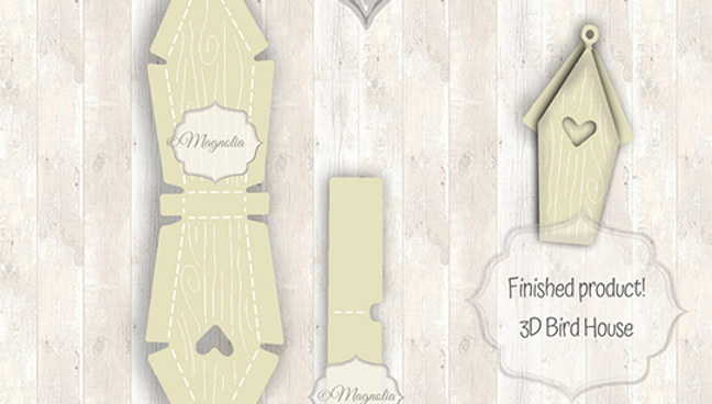 {W} MD-19 Magnolia Bird House DooHickey Cutting Die