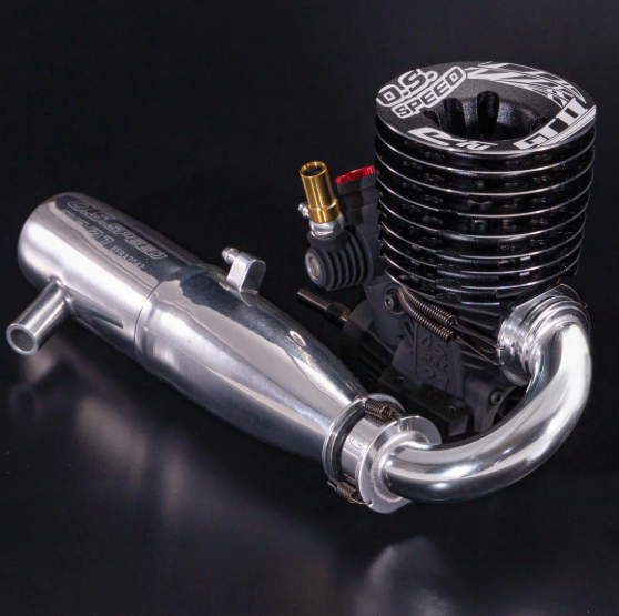 O.S. Speed R21 GT2 Combo Set .21 nitro engine for 1/8 GT RC racing.