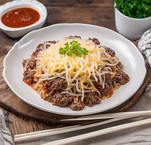 shirataki noodles with beef and cheese