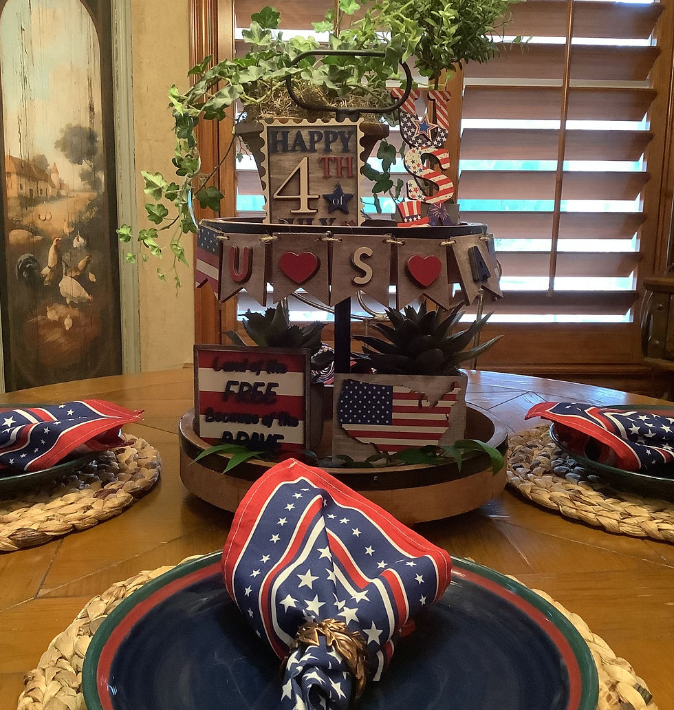 Denise's table docorated for the 4th of July