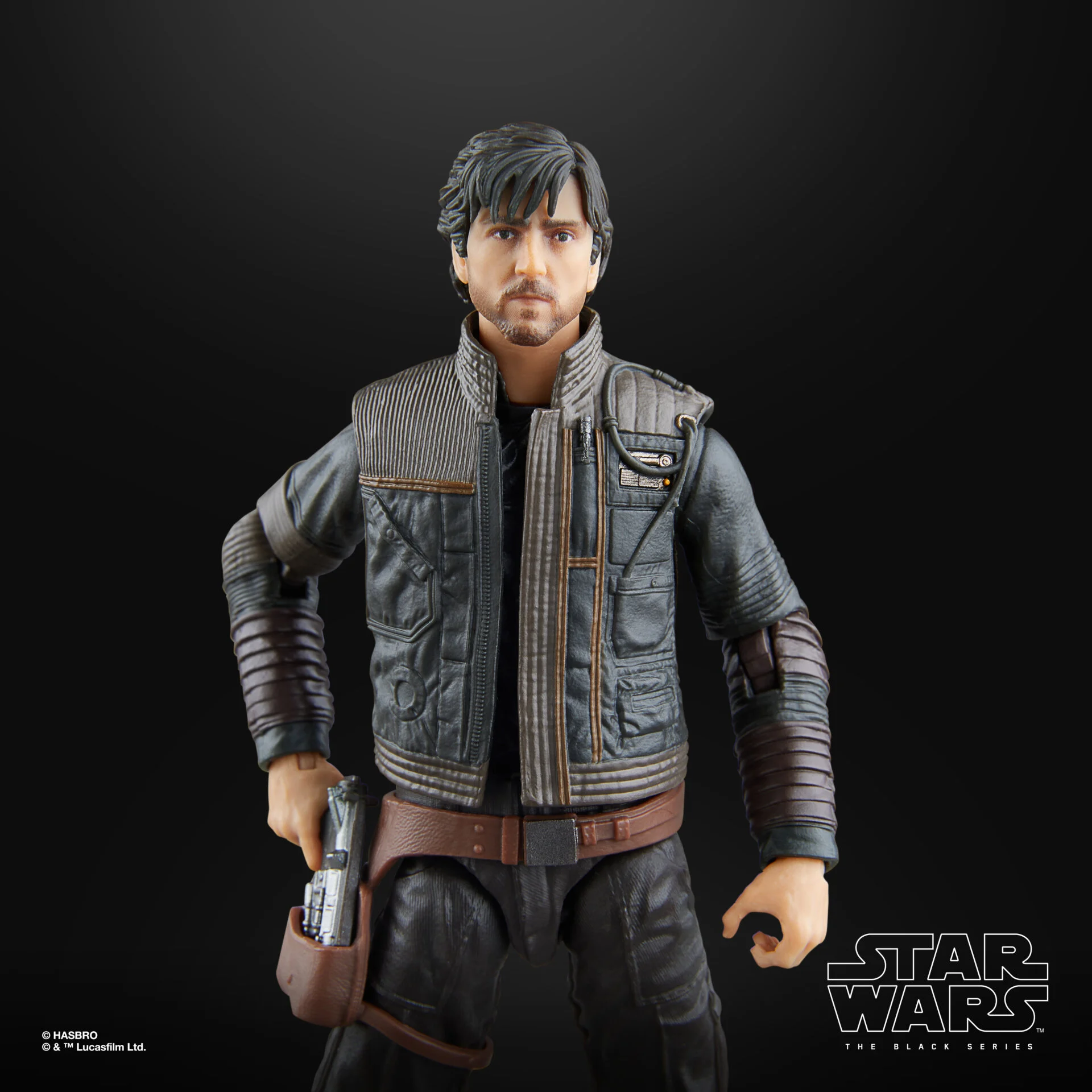 The Black Series Andor Cassian Andor action figure captures the likeness of Diego Luna as the titular character from the Andor series, set in the Star Wars universe.
