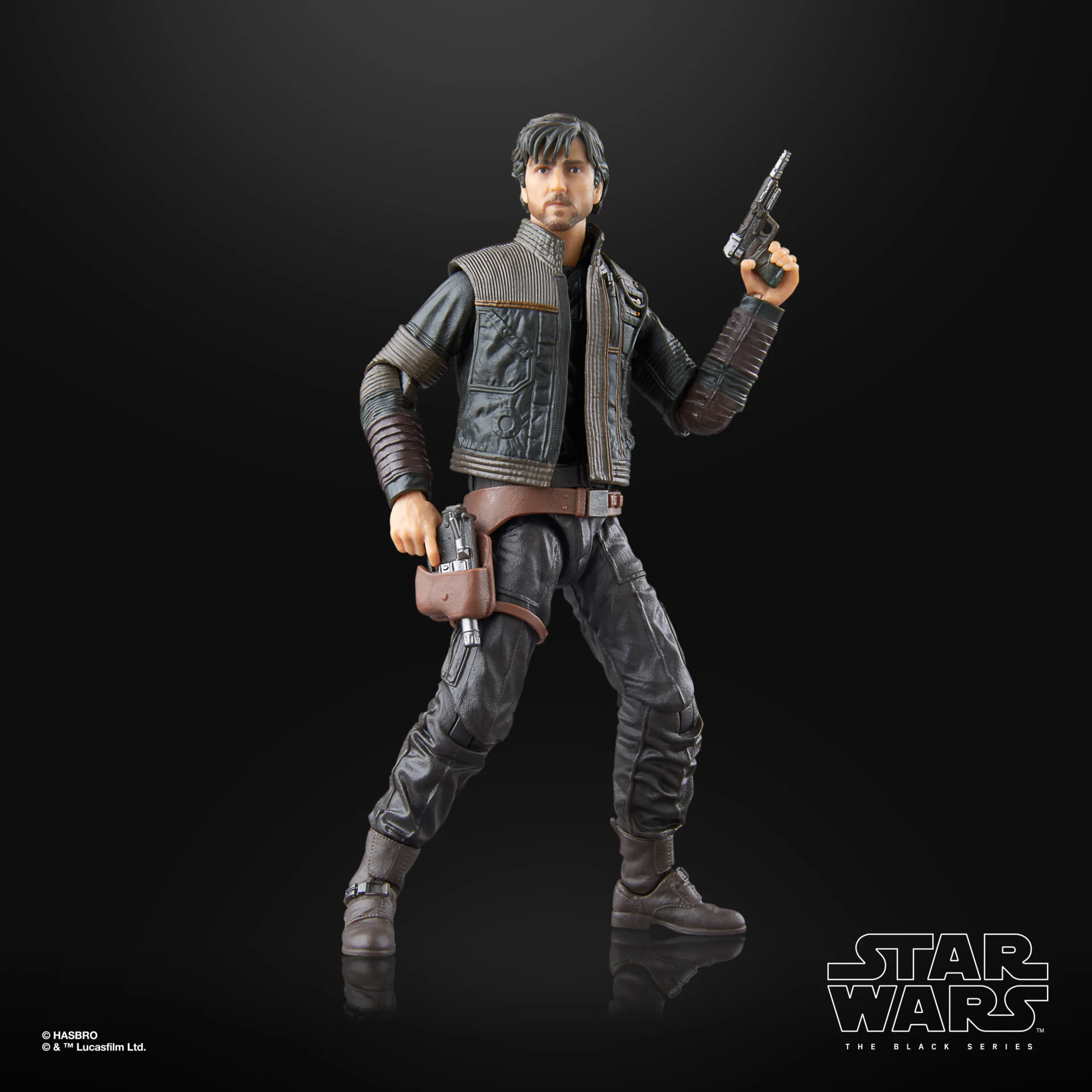 The Black Series Andor Cassian Andor action figure captures the likeness of Diego Luna as the titular character from the Andor series, set in the Star Wars universe.