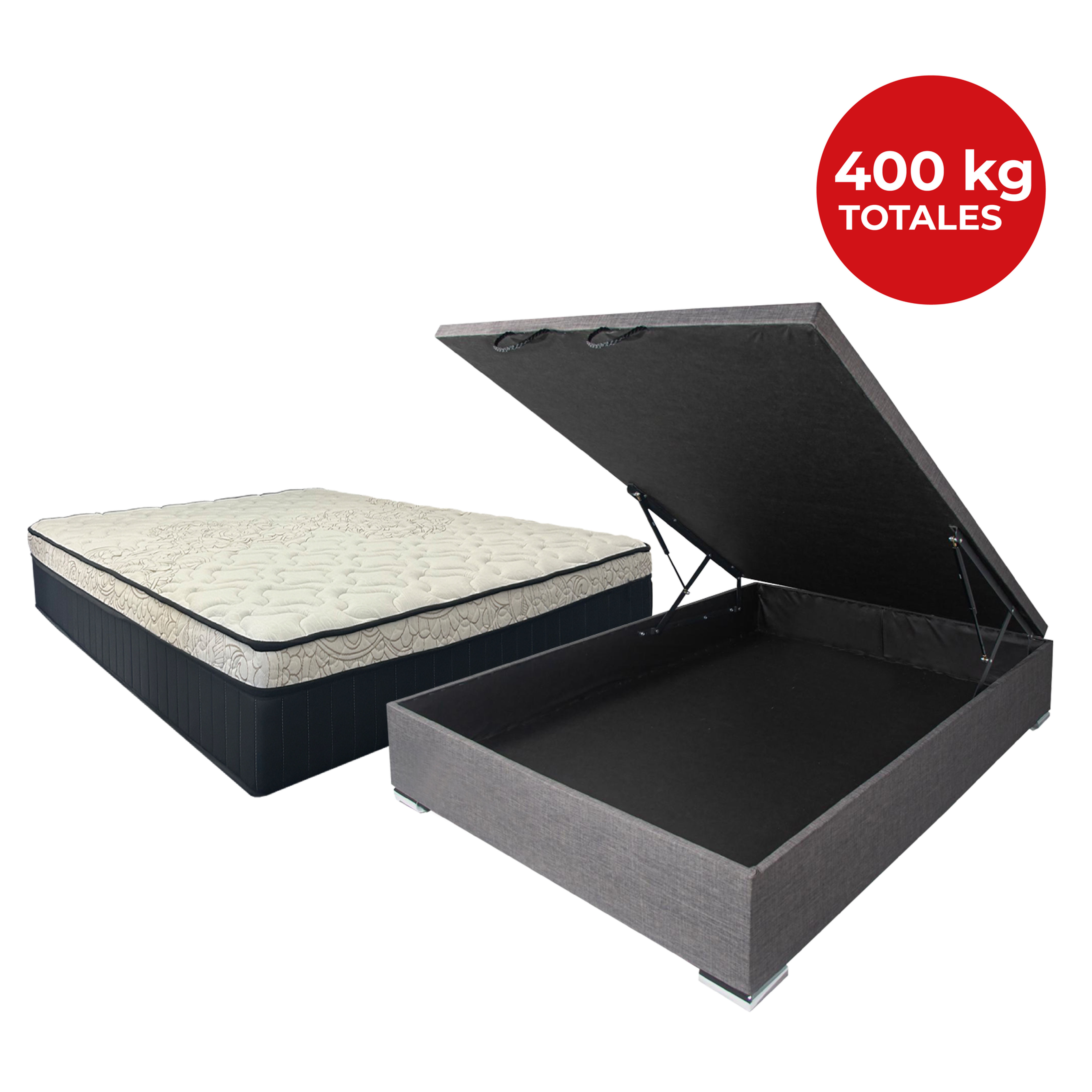COLCHÓN + BAULERA - 2 PLAZAS GRAND TECH