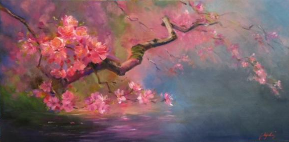 Exploring Cherry Blossom Branches In Oil Pet Portraits United Exploring Cherry Blossom Branches In Oil