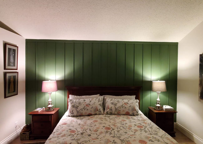 master bedroom board and batten feature wall