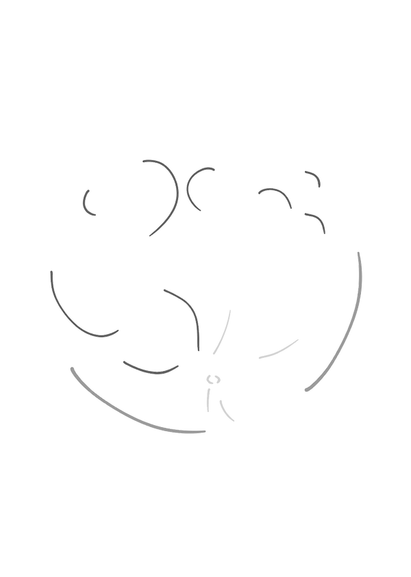 藻荇風插畫〈圓之美〉:以極簡黑白線條描繪月輪與月海痕影,象徵缺中有圓、圓中有空的美學意涵。 Minimalist Alllgae-style illustration The Beauty of the Circle: black-and-white linework forming the suggestion of a lunar disk, symbolizing the aesthetic of imperfection and the grace of seeming wholeness. 藻荇風の極簡線画〈円の美〉:細い黒線で月の輪郭と陰影を暗示し、不完全さの中に息づく円の美を表す。