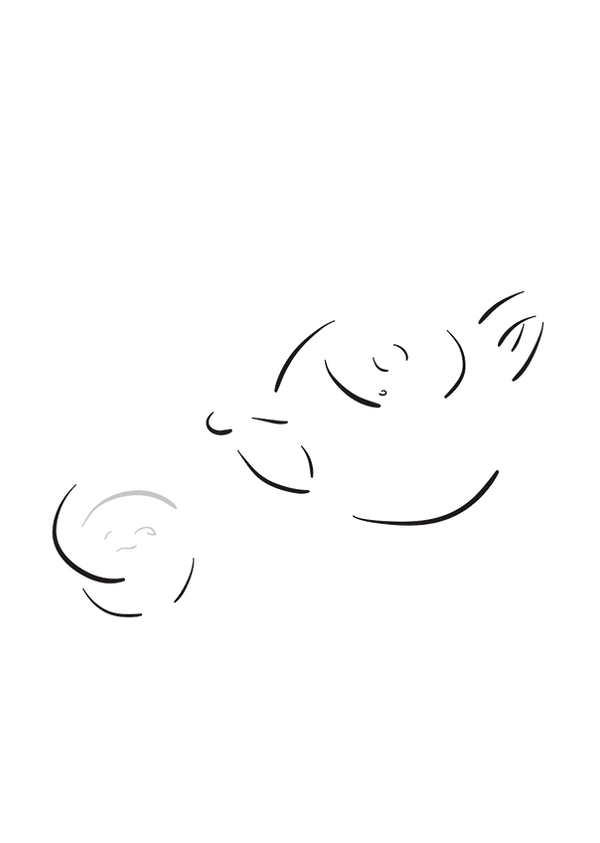 藻荇風插畫〈閒〉：黑白極簡線條構成茶壺與茶杯，杯中淡灰象徵茶湯，畫面留白廣闊。Alllgae Style illustration Unhurried: minimalist black line drawing of a teapot and teacup, pale gray in the cup indicating tea, with expansive white space. 藻荇風の極簡線画〈ゆるやか〉：茶壺と茶杯を黒線で構成し、杯の淡い灰が茶を示す、広い余白をもつ構図。