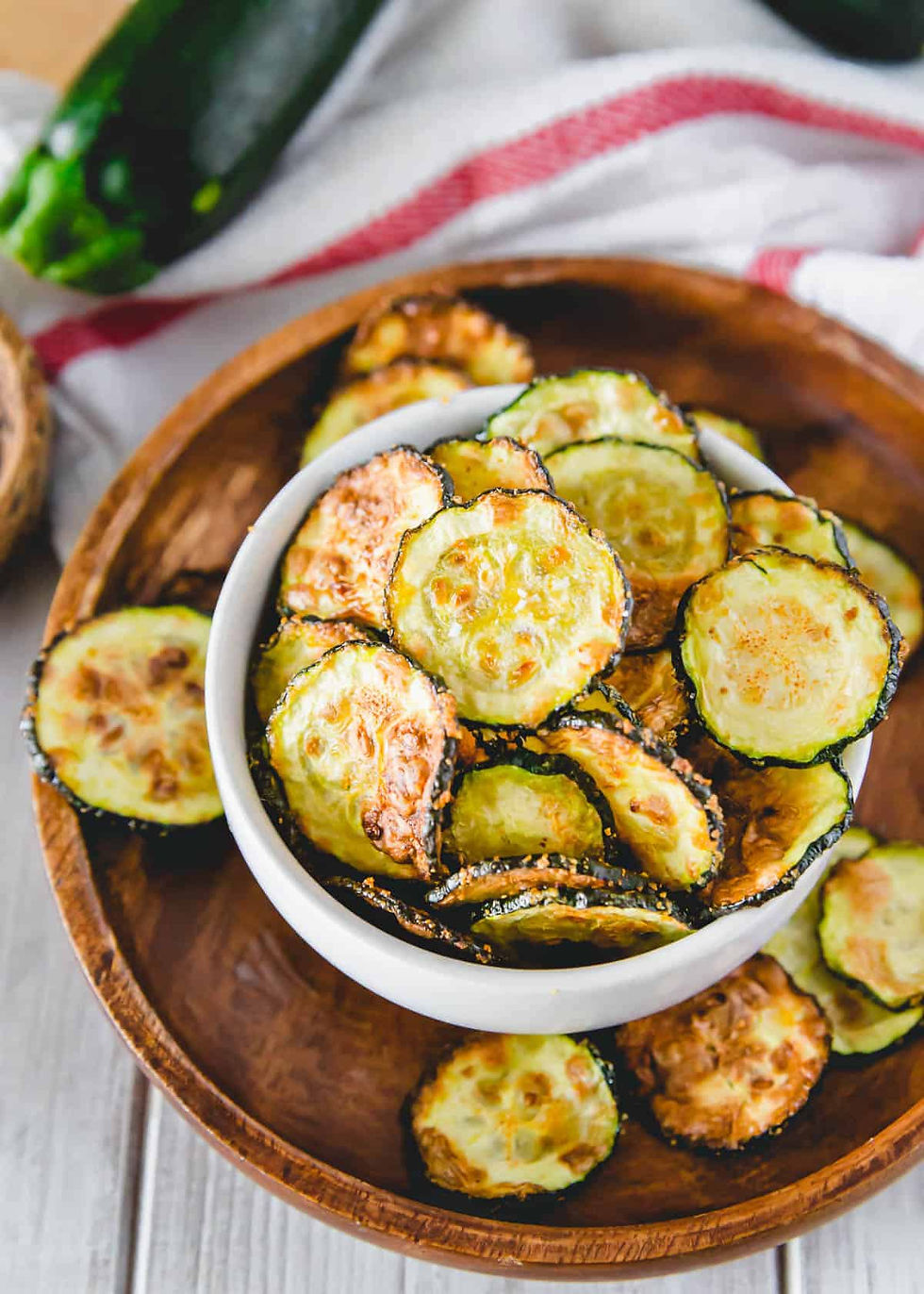 Air Fryer Zucchini Chips in bowl