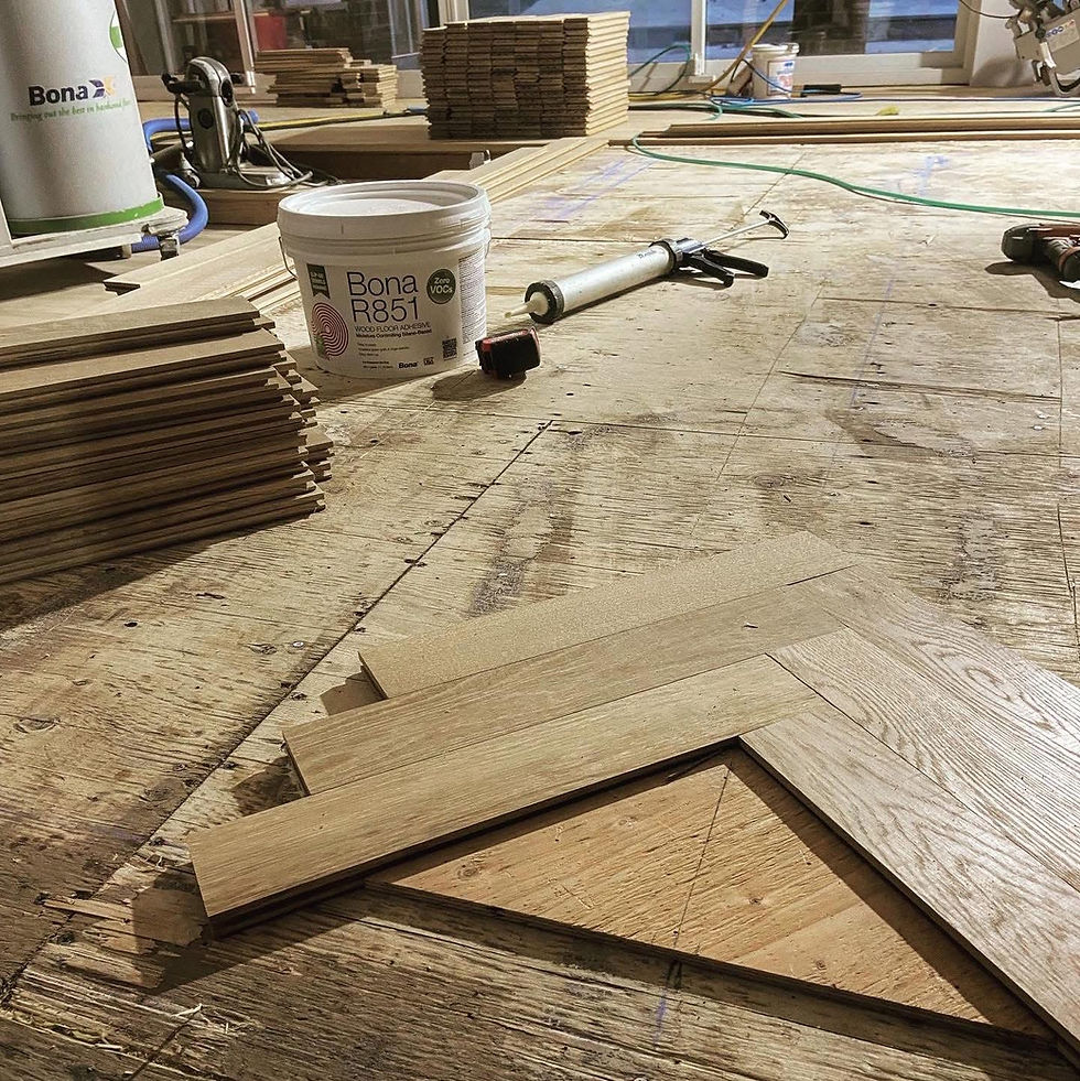 installation preparation for hardwood herringbone flooring