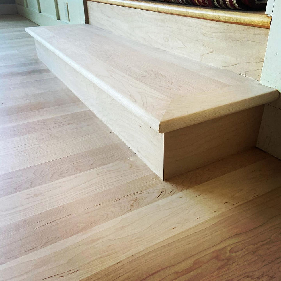 custom square nose stair installation hardwood flooring