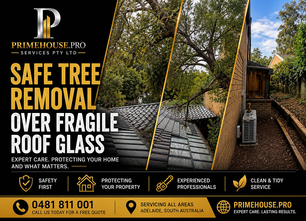SAFE TREE REMOVAL OVER GLASS ROOF