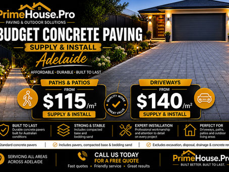 BUDGET PAVERS FROM $115 p/m SUPPLY & INSTALL