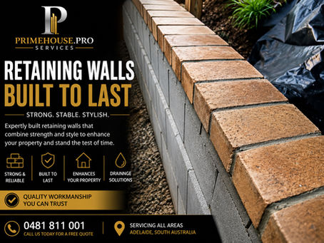 EASY LOCK BLOCK RETAINING WALL WITH TRADITIONAL BRICK CAPPING