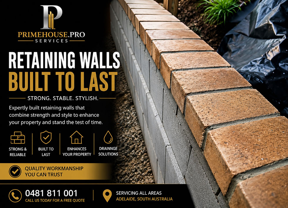 EASY LOCK BLOCK RETAINING WALL WITH TRADITIONAL BRICK CAPPING
