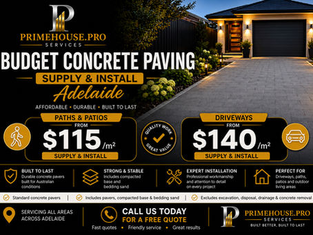 BUDGET PAVERS FROM $115 p/m SUPPLY & INSTALL