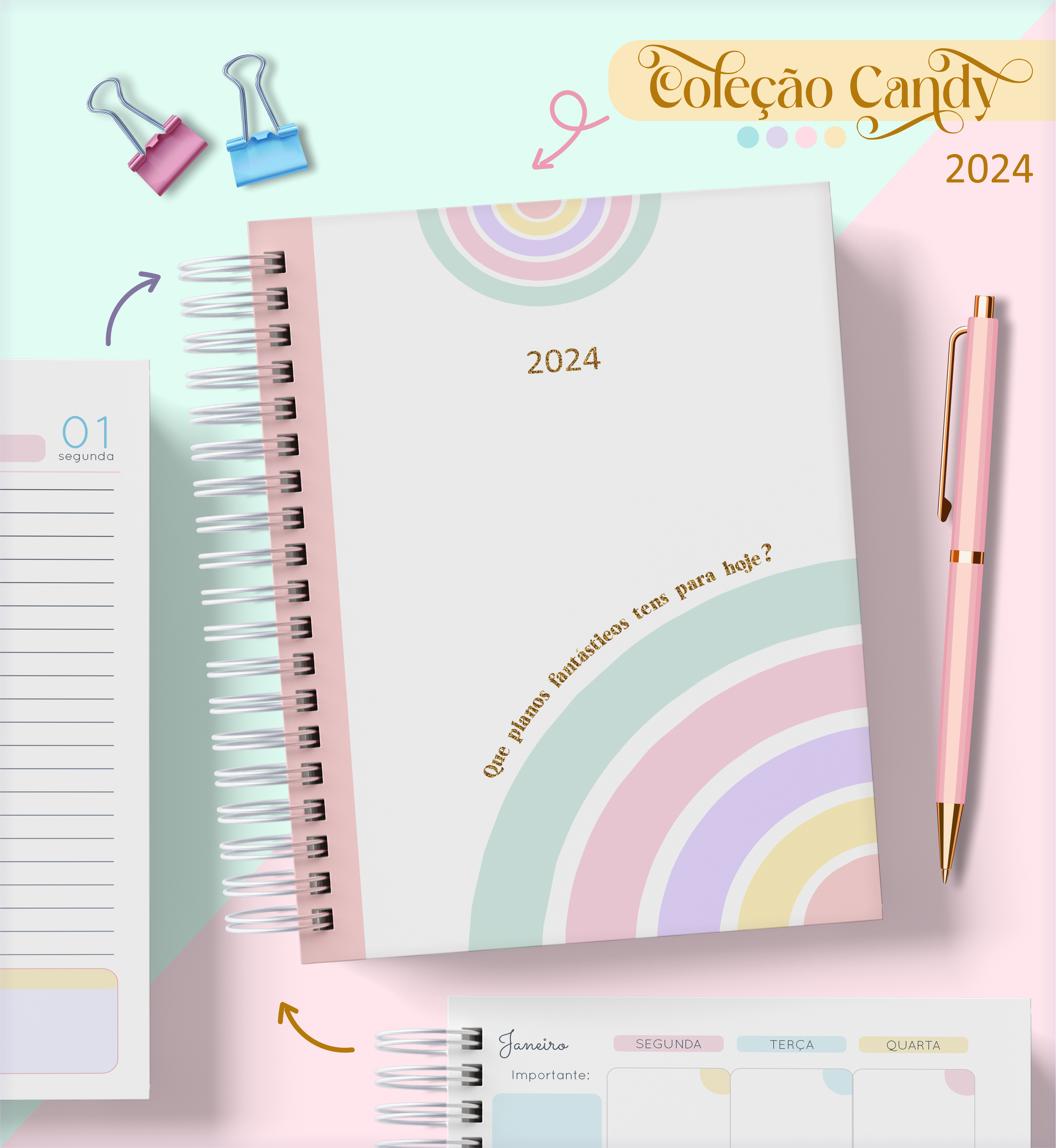 Agenda Candy 15x21cm 1 dia por folha