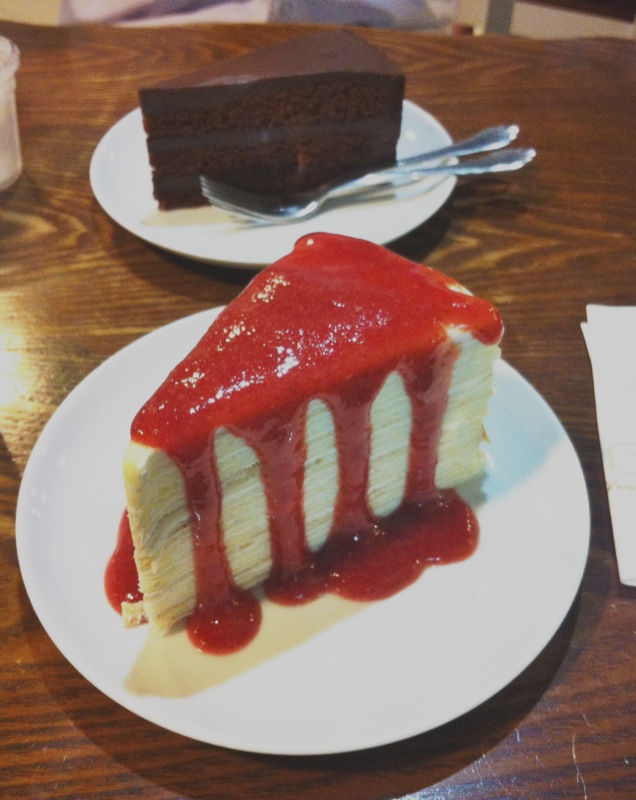 Mille Crepe (with Strawberry Sauce)